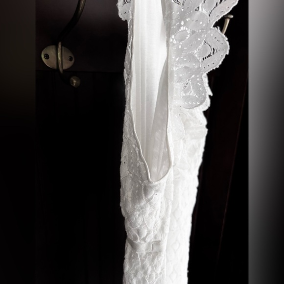 Y2K SOPHIE MAX Babydoll White Eyelet Lace Sun Dress Coquette Cottage Bridal Sz M - Picture 5 of 11